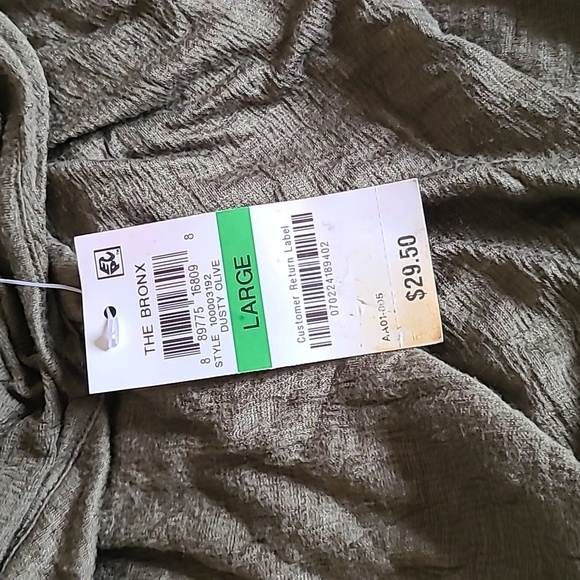 American Rag Juniors Olive Ruched Bell Sleeve Blouse large women's - Picture 4 of 10